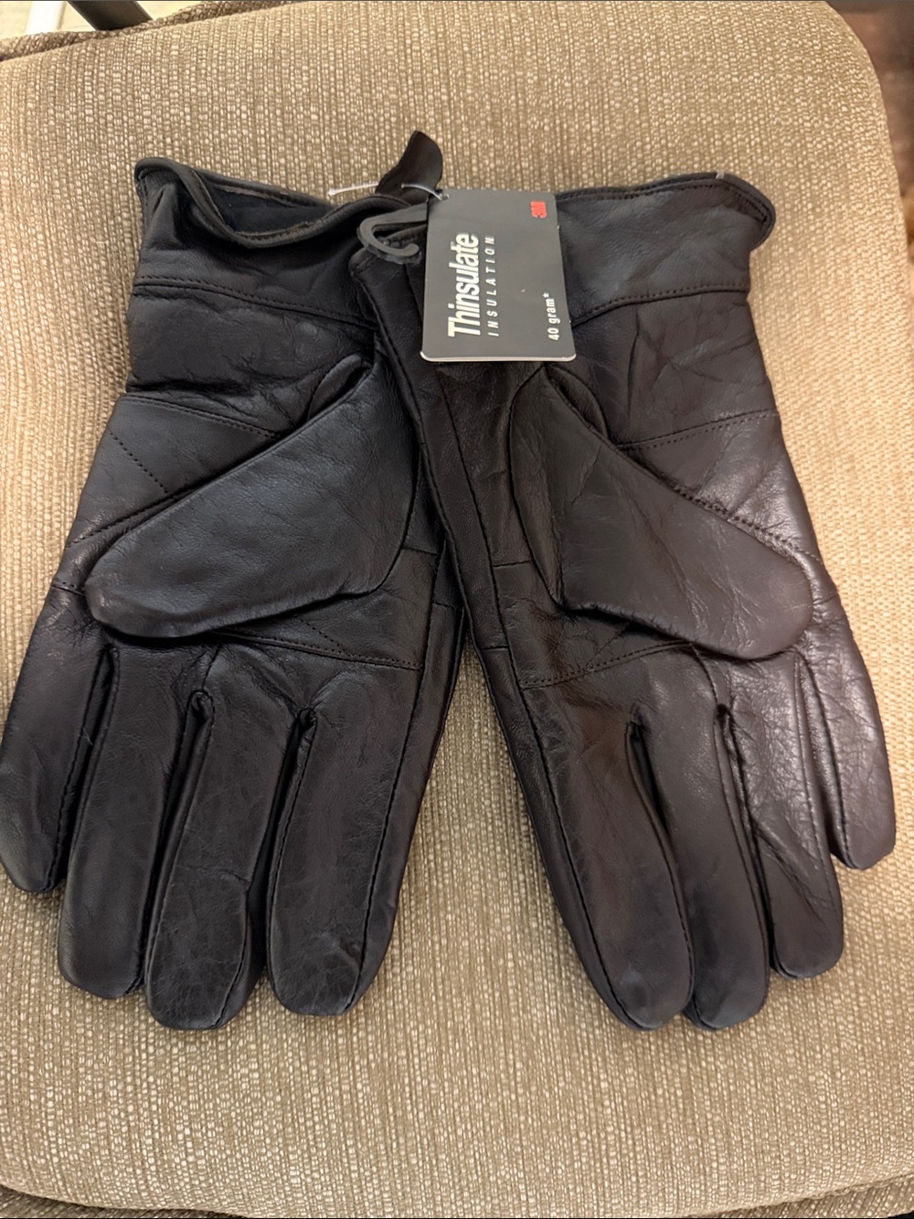 3M Thinsulate Brown Leather Men's Gloves - Picture 2 of 3